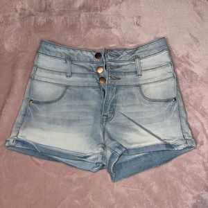 Light Wash Cuffed Shorts
